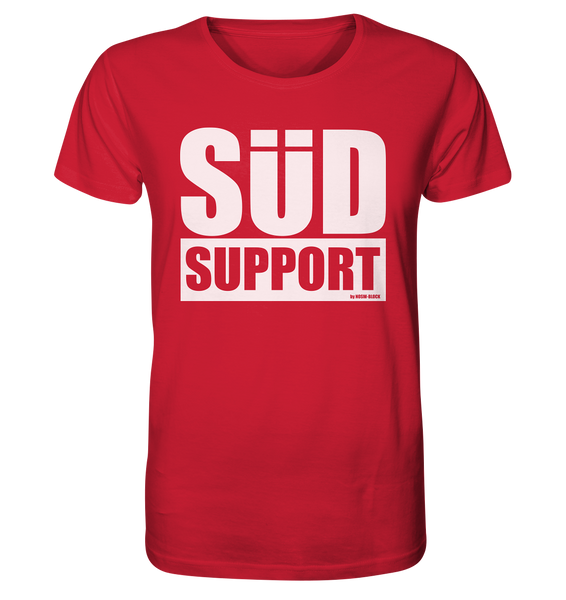 N.O.S.W. BLOCK Fanblock Shirt "SÜD SUPPORT" Männer Organic Rundhals T-Shirt rot