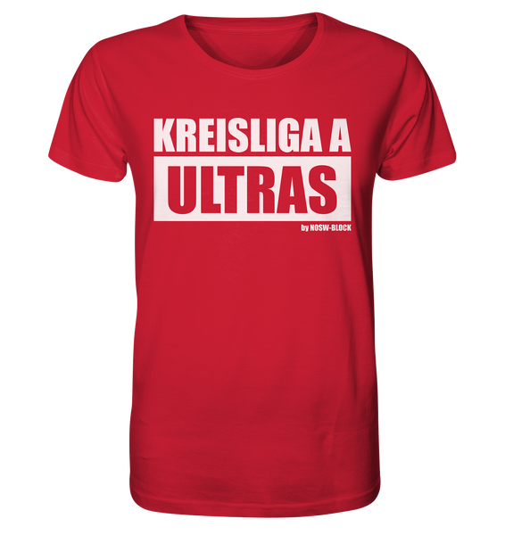 N.O.S.W. BLOCK Fanblock Ultras Shirt "KREISLIGA A ULTRAS" Männer Organic Rundhals T-Shirt rot