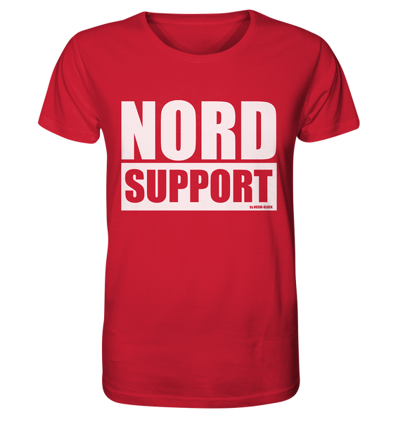 N.O.S.W. BLOCK Fanblock Shirt "NORD SUPPORT" Männer Organic Rundhals T-Shirt rot