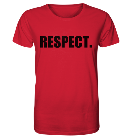 N.O.S.W. BLOCK Fanblock Shirt "RESPECT." Männer Organic Rundhals T-Shirt rot