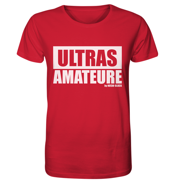 N.O.S.W. BLOCK Ultras Shirt "ULTRAS AMATEURE" Männer Organic T-Shirt rot