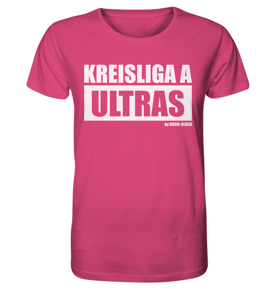 N.O.S.W. BLOCK Fanblock Ultras Shirt "KREISLIGA A ULTRAS" Männer Organic Rundhals T-Shirt pink