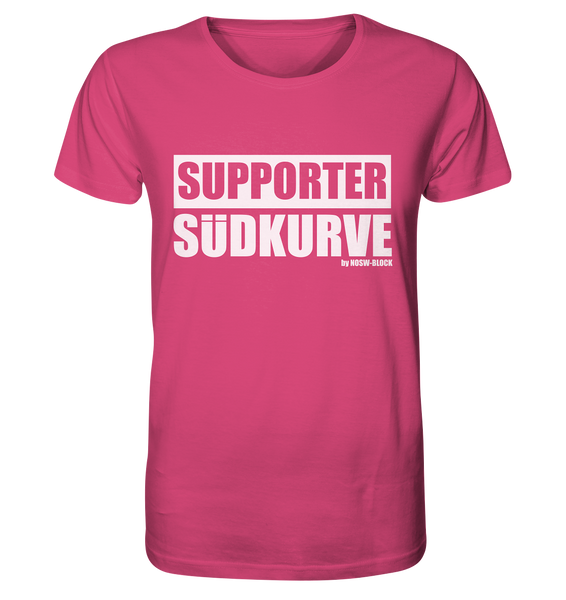 N.O.S.W. BLOCK Fanblock Shirt "SUPPORTER SÜDKURVE" Männer Organic T-Shirt magenta