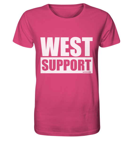 N.O.S.W. BLOCK Fanblock Shirt "WEST SUPPORT" Organic Männer T-Shirt pink