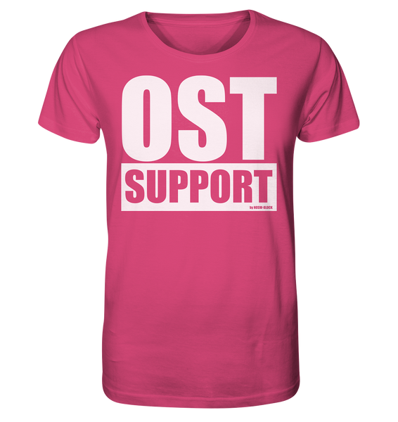 N.O.S.W. BLOCK Fanblock Shirt "OST SUPPORT" Männer Organic Rundhals T-Shirt pink