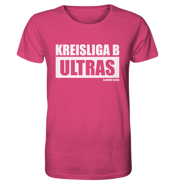 N.O.S.W. BLOCK Ultras Shirt "KREISLIGA B ULTRAS" Männer Organic T-Shirt pink