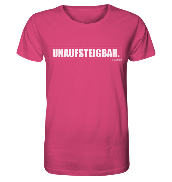 N.O.S.W. BLOCK Fanblock Shirt "UNAUFSTEIGBAR." Männer Organic T-Shirt pink