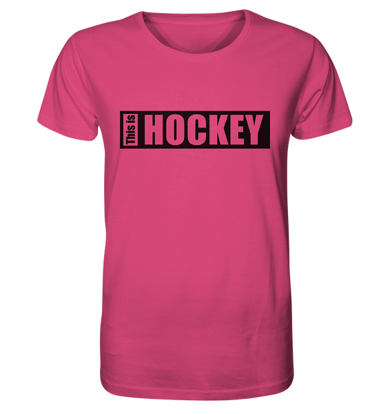 N.O.S.W. BLOCK Teamsport Shirt "THIS IS HOCKEY" Männer Organic Rundhals T-Shirt pink