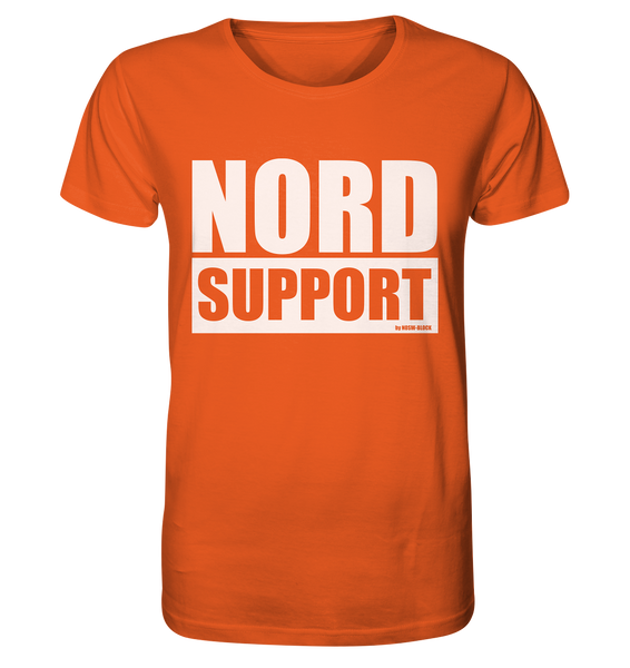 N.O.S.W. BLOCK Fanblock Shirt "NORD SUPPORT" Männer Organic Rundhals T-Shirt orange