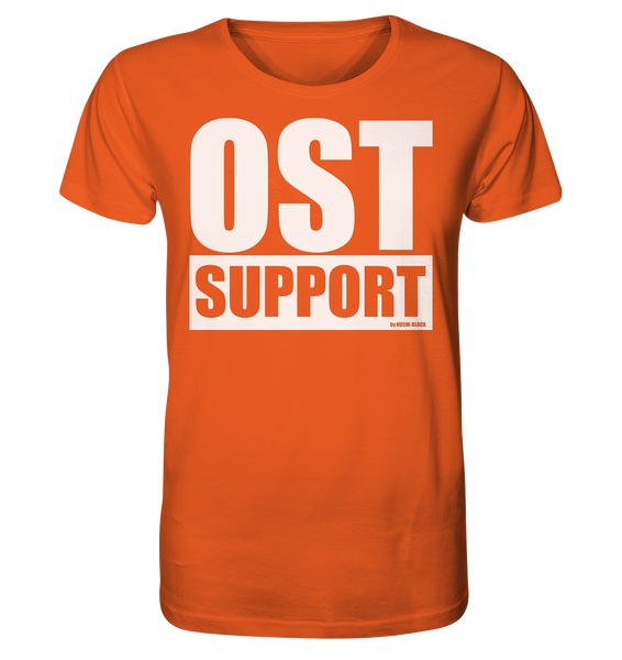 N.O.S.W. BLOCK Fanblock Shirt "OST SUPPORT" Männer Organic Rundhals T-Shirt orange