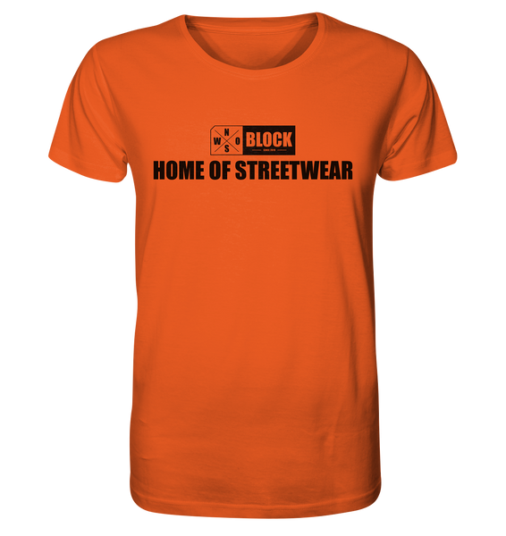 N.O.S.W. BLOCK Shirt "HOME OF STREETWEAR" Männer Organic Rundhals T-Shirt orange