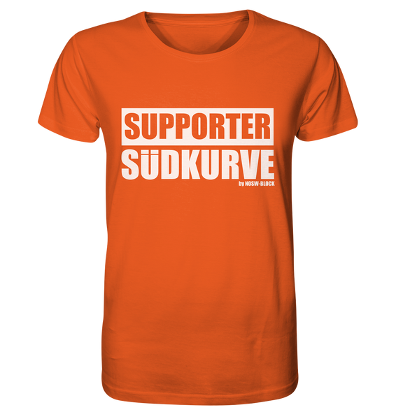 N.O.S.W. BLOCK Fanblock Shirt "SUPPORTER SÜDKURVE" Männer Organic T-Shirt orange