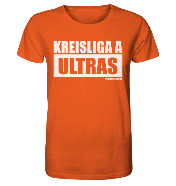 N.O.S.W. BLOCK Fanblock Ultras Shirt "KREISLIGA A ULTRAS" Männer Organic Rundhals T-Shirt orange