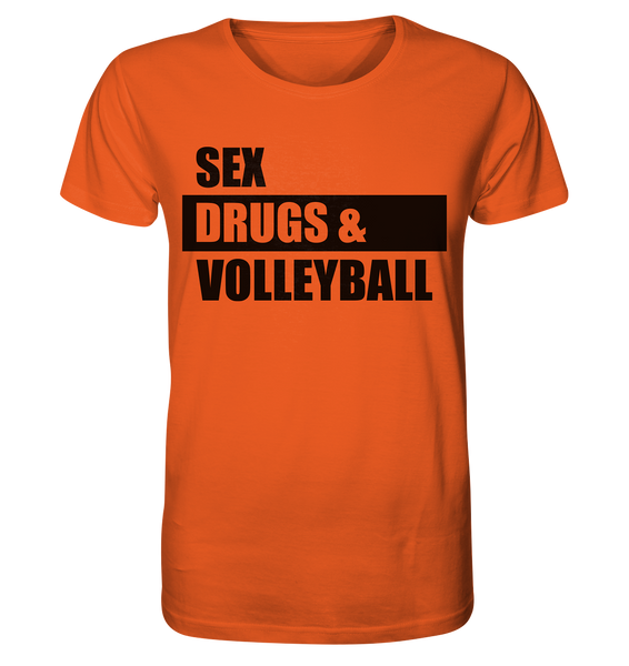 N.O.S.W. BLOCK Fanblock Shirt "SEX, DRUGS & VOLLEYBALL" Männer Organic T-Shirt orange