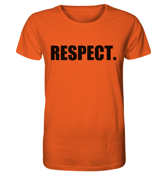 N.O.S.W. BLOCK Fanblock Shirt "RESPECT." Männer Organic Rundhals T-Shirt orange
