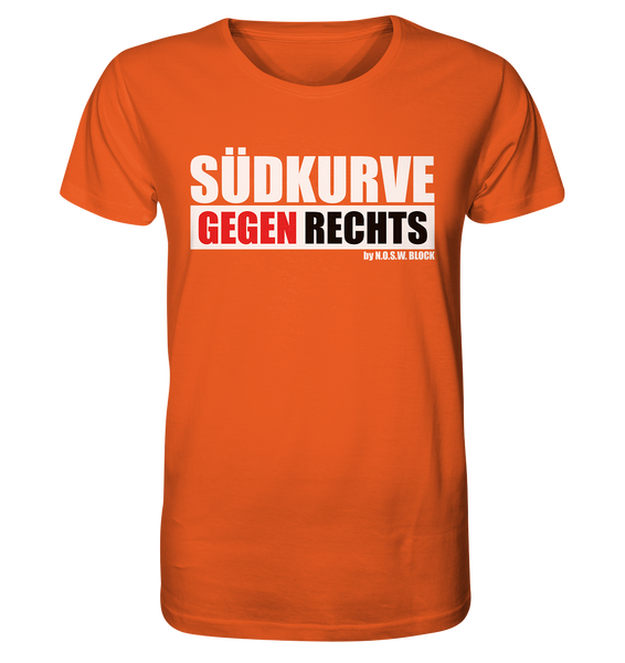 N.O.S.W. BLOCK Gegen Rechts Shirt "SÜDKURVE GEGEN RECHTS" Männer Organic T-Shirt orange