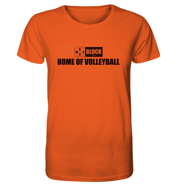 N.O.S.W. BLOCK Shirt "HOME OF VOLLEYBALL" Männer Organic Rundhals T-Shirt orange