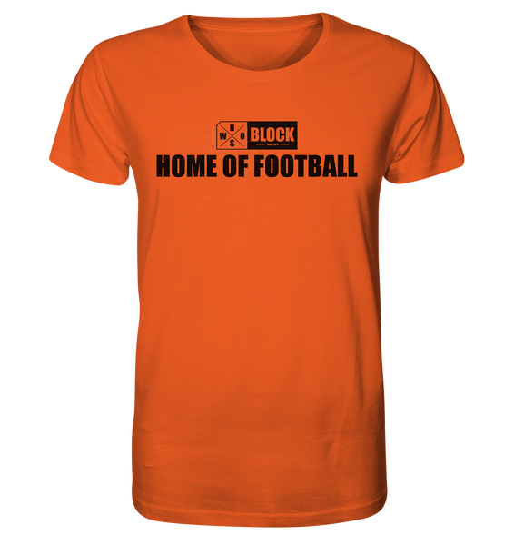 N.O.S.W. BLOCK Shirt "HOME OF FOOTBALL" Männer Organic Rundhals T-Shirt orange