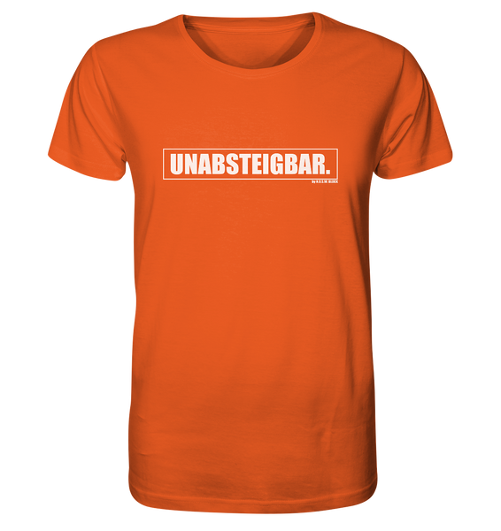 N.O.S.W. BLOCK Fanblock Shirt "UNABSTEIGBAR." Männer Organic T-Shirt orange