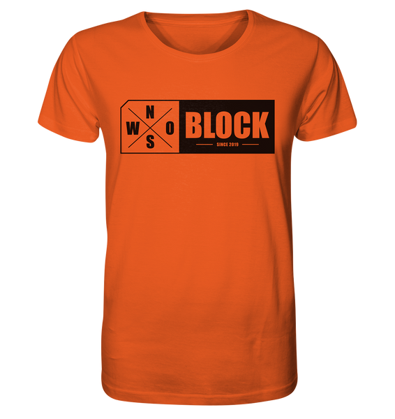 N.O.S.W. BLOCK Logo Shirt Männer Organic T-Shirt orange