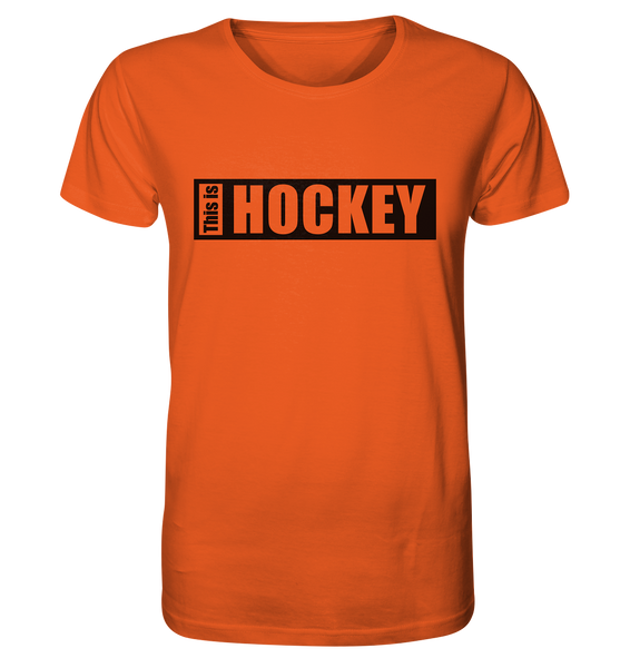N.O.S.W. BLOCK Teamsport Shirt "THIS IS HOCKEY" Männer Organic Rundhals T-Shirt orange