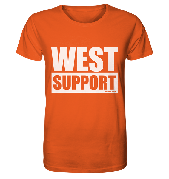 N.O.S.W. BLOCK Fanblock Shirt "WEST SUPPORT" Organic Männer T-Shirt orange