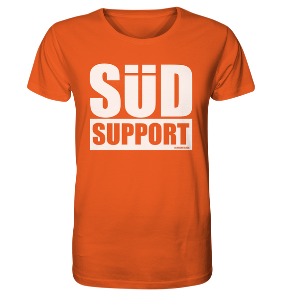 N.O.S.W. BLOCK Fanblock Shirt "SÜD SUPPORT" Männer Organic Rundhals T-Shirt orange