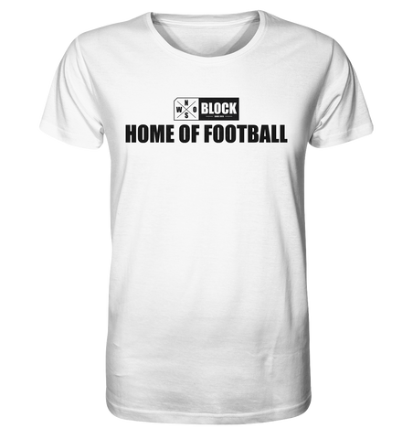 N.O.S.W. BLOCK Shirt "HOME OF FOOTBALL" Männer Organic Rundhals T-Shirt weiss