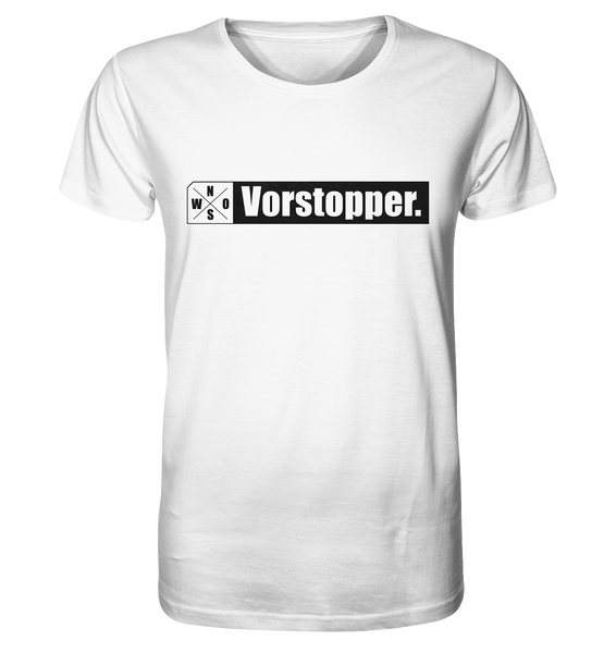 N.O.S.W. BLOCK Teamsport Shirt "Vorstopper." Männer Organic T-Shirt weiss