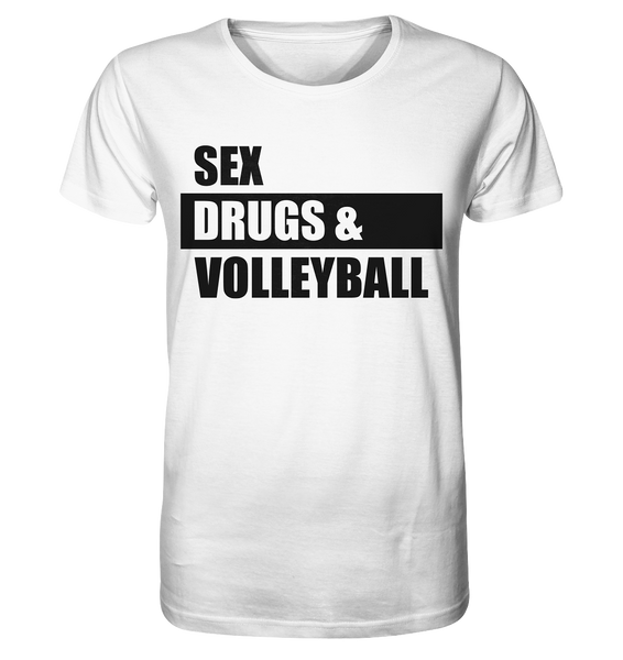 N.O.S.W. BLOCK Fanblock Shirt "SEX, DRUGS & VOLLEYBALL" Männer Organic T-Shirt weiss