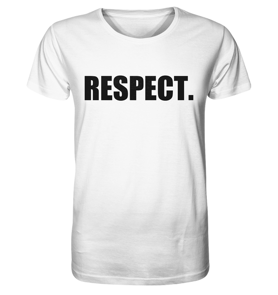 N.O.S.W. BLOCK Fanblock Shirt "RESPECT." Männer Organic Rundhals T-Shirt weiss