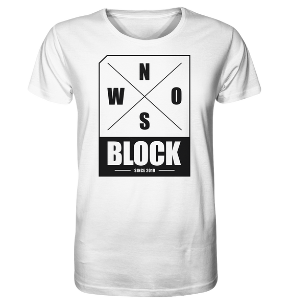 N.O.S.W. BLOCK Logo Shirt Männer Organic T-Shirt weiss