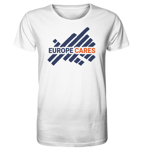 Europe Cares Shirt UNISEX Organic Rundhals T-Shirt Logo blau/orange 