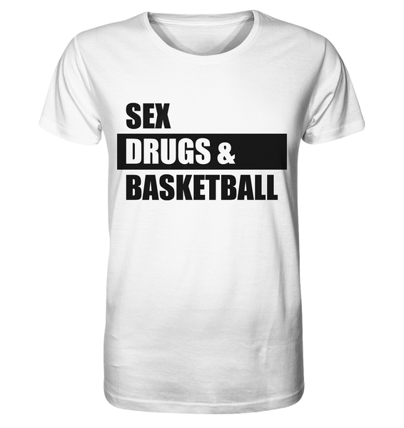 N.O.S.W. BLOCK Fanblock Shirt "SEX, DRUGS & BASKETBALL" Männer Organic T-Shirt weiss
