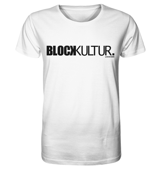 N.O.S.W. BLOCK Fanblock Shirt "BLOCK KULTUR." Männer Organic T-Shirt weiss