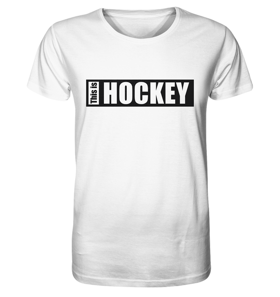 N.O.S.W. BLOCK Teamsport Shirt "THIS IS HOCKEY" Männer Organic Rundhals T-Shirt weiss