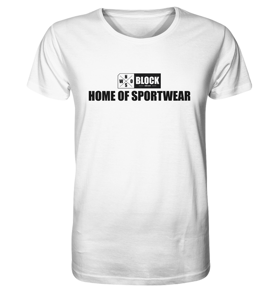 N.O.S.W. BLOCK Shirt "HOME OF SPORTWEAR" Männer Organic T-Shirt weiss