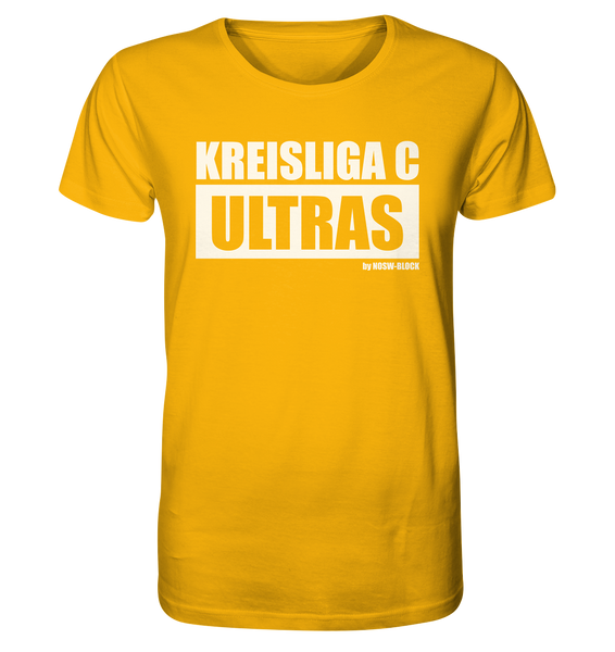N.O.S.W. BLOCK Ultras Shirt "KREISLIGA C ULTRAS" Männer Organic Rundhals T-Shirt gelb