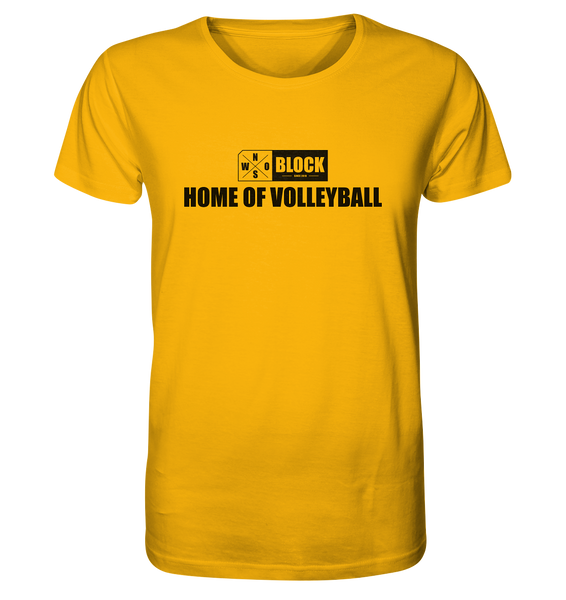 N.O.S.W. BLOCK Shirt "HOME OF VOLLEYBALL" Männer Organic Rundhals T-Shirt gelb