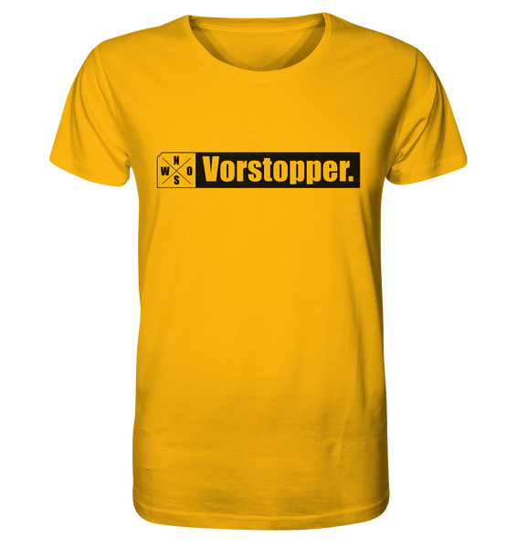 N.O.S.W. BLOCK Teamsport Shirt "Vorstopper." Männer Organic T-Shirt gelb