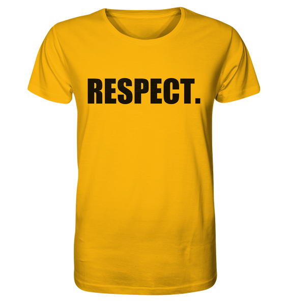 N.O.S.W. BLOCK Fanblock Shirt "RESPECT." Männer Organic Rundhals T-Shirt gelb