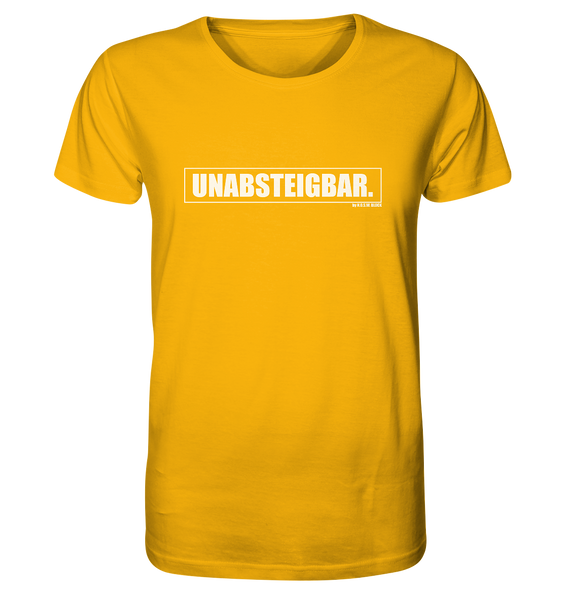 N.O.S.W. BLOCK Fanblock Shirt "UNABSTEIGBAR." Männer Organic T-Shirt gelb