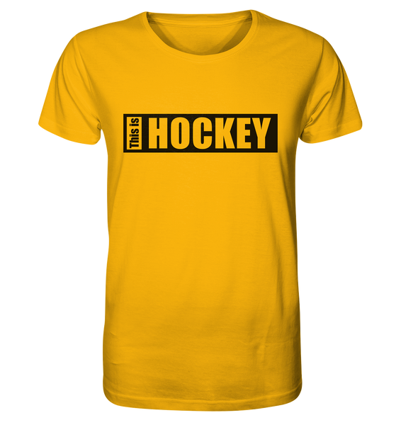 N.O.S.W. BLOCK Teamsport Shirt "THIS IS HOCKEY" Männer Organic Rundhals T-Shirt gelb