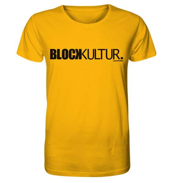 N.O.S.W. BLOCK Fanblock Shirt "BLOCK KULTUR." Männer Organic T-Shirt gelb