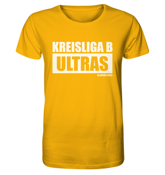 N.O.S.W. BLOCK Ultras Shirt "KREISLIGA B ULTRAS" Männer Organic T-Shirt gelb