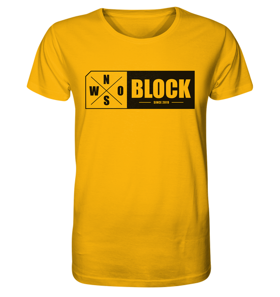 N.O.S.W. BLOCK Logo Shirt Männer Organic T-Shirt gelb
