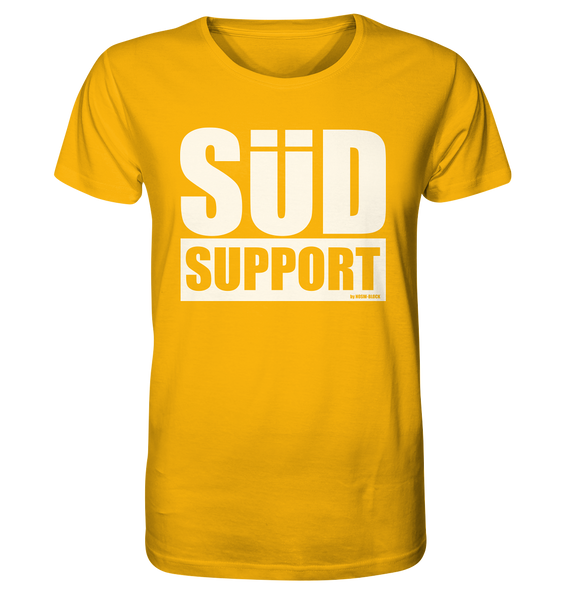 N.O.S.W. BLOCK Fanblock Shirt "SÜD SUPPORT" Männer Organic Rundhals T-Shirt gelb
