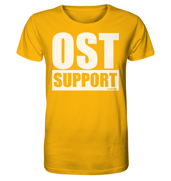 N.O.S.W. BLOCK Fanblock Shirt "OST SUPPORT" Männer Organic Rundhals T-Shirt gelb