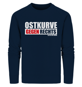 N.O.S.W. BLOCK Gegen Rechts Sweater "OSTKURVE GEGEN RECHTS" Männer Organic Sweatshirt navy