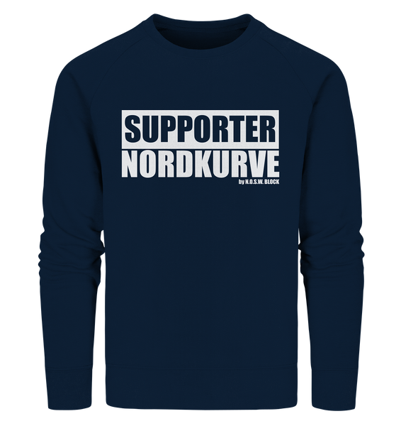 N.O.S.W. BLOCK Fanblock Sweater "SUPPORTER NORDKURVE" Männer Organic Sweatshirt navy